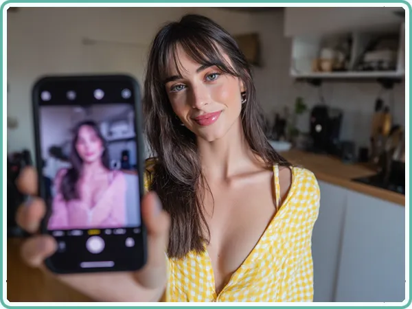 Female TikToker Holding Phone